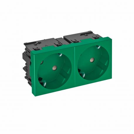 Contactdoos 33°, Connect 45, met randaarde, 2-voudig 2 | 2-voudig 33° | groen; RAL 6029