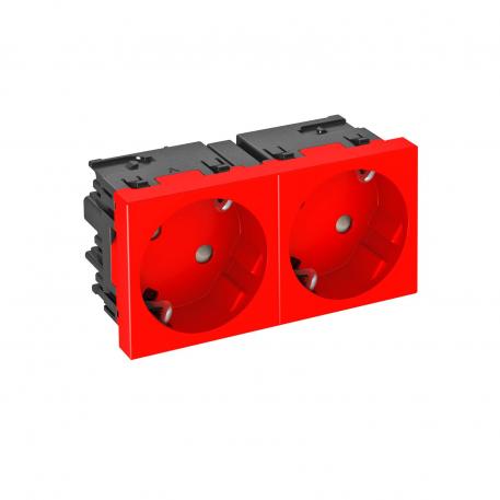 Contactdoos 33°, Connect 45, met randaarde, 2-voudig 2 | 2-voudig 33° | rood; RAL 3001