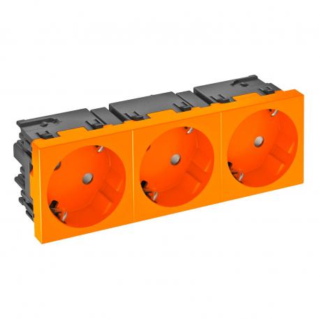 Contactdoos 33°, Connect 45, randaarde, 3-voudig 3 | 3-voudig 33° | oranje; RAL 2004