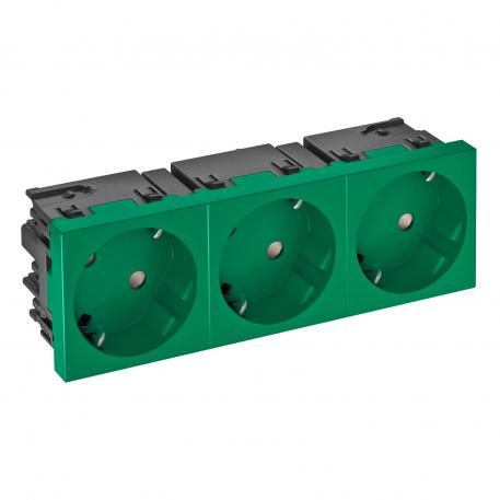 Contactdoos 33°, Connect 45, randaarde, 3-voudig 3 | 3-voudig 33° | groen; RAL 6029