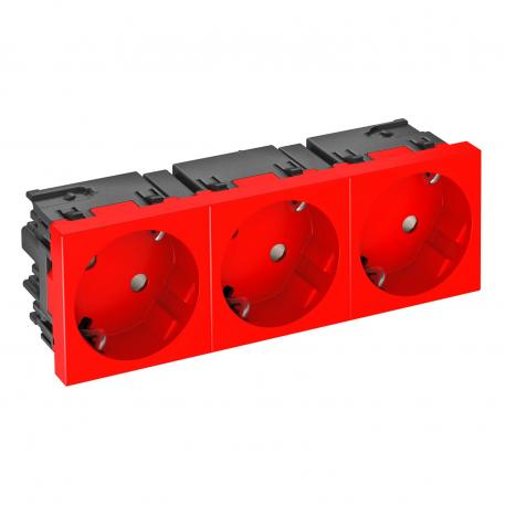 Contactdoos 33°, Connect 45, randaarde, 3-voudig 3 | 3-voudig 33° | rood; RAL 3001