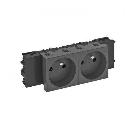 Contactdoos 0°, Connect 45, met penaarde, 2-voudig