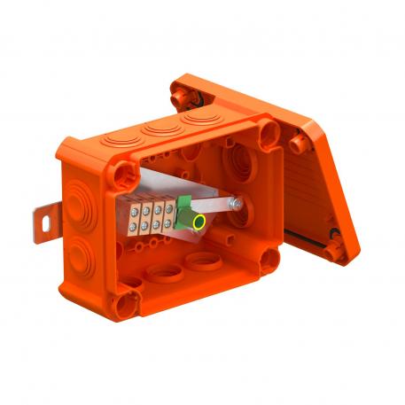 FireBox T100 met kabelinvoeren, enkele klemmen 136x102x57 | 10 | IP66 | oranje; RAL 2003