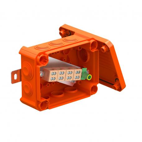 FireBox T100 met kabelinvoeren, dubbele klemmen 136x102x57 | 10 | IP66 | oranje; RAL 2003