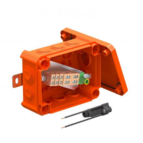 FireBox T100ED met buitenbevestiging en zekeringhouder 136x102x57 | 10 | IP66 | oranje; RAL 2003