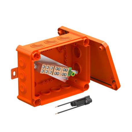 FireBox T160 met kabelinvoeren, 1 zekeringhouder 176x135x67 | 12 | IP66 | oranje; RAL 2003
