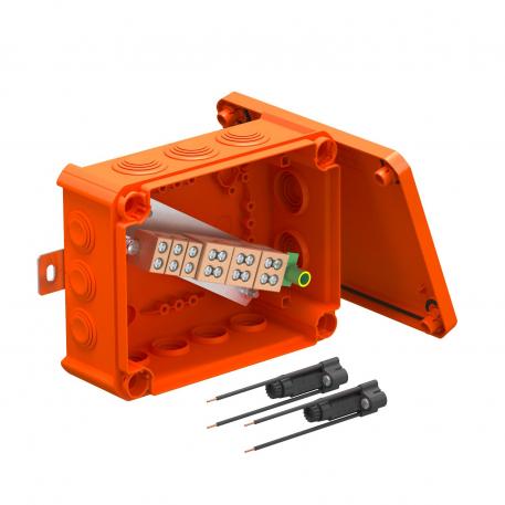 FireBox T160 met kabelinvoeren, 2 zekeringhouders 176x135x67 | 12 | IP66 | oranje; RAL 2003