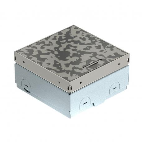 Vloercontactdoos UDHOME-ONE, zonder vloerbekledingsuitsparing, vrij uitrustbaar, roestvast staal, decorplaat: Spots 