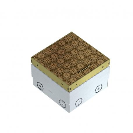 Vloercontactdoos UDHOME2, met snoeruitlaat, zonder vloerbekledingsuitsparing, niet gemonteerd, messing, decorplaat: Marygold 