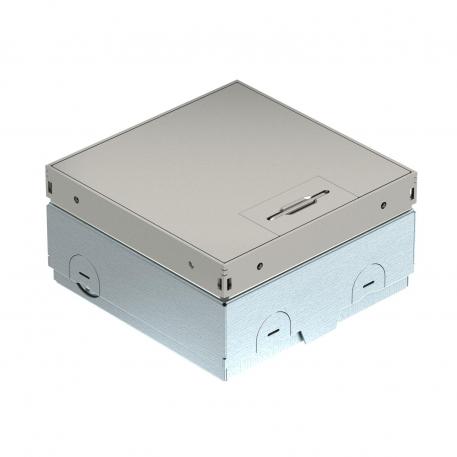 Vloerdoos UDHOME-ONE zonder vloerbekledingsuitsparing, NF contactdoos, staal Decorplaat