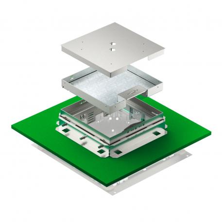 Nivelleerbare, ontkoppelbare cassette met snoeruitlaat, roestvast staal 136 |  | 25 | 81 | Draaibare snoeruitgang | 9
